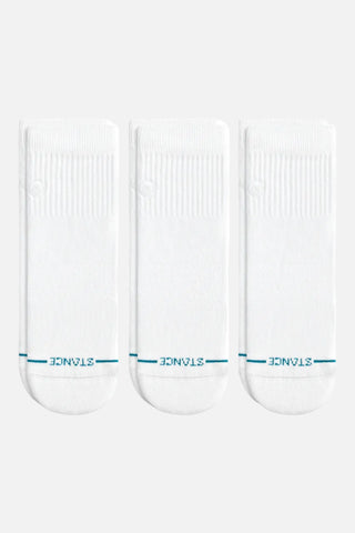 Stance Icon Quarter Sock 3 Pack Men White/White