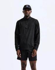 Reigning Champ Solotex Mesh Tiebreak Quarter Zip Men Heather Black