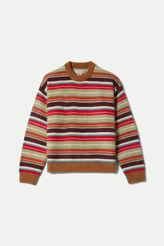 Brixton Cozy Crew Sweater Women Multi Stripe