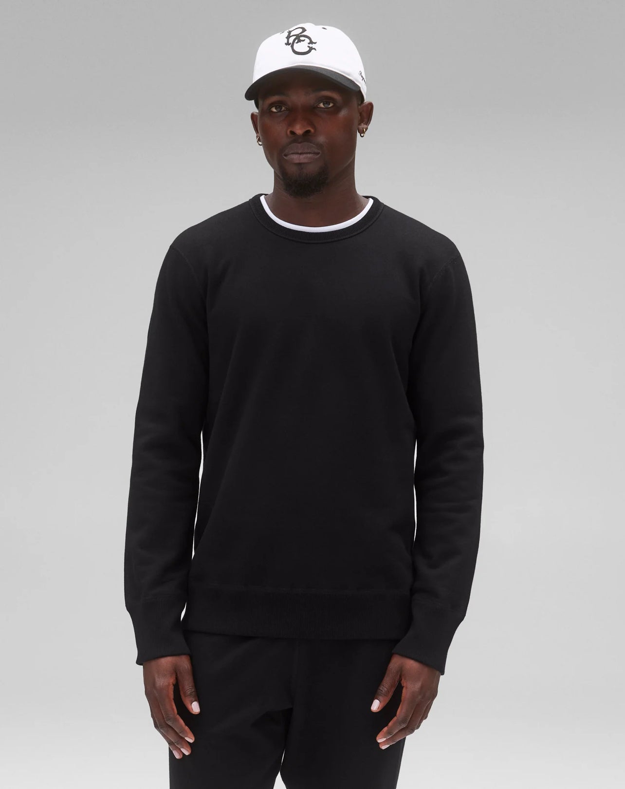 Reigning Champ Midweight Terry Slim Crewneck Men Black