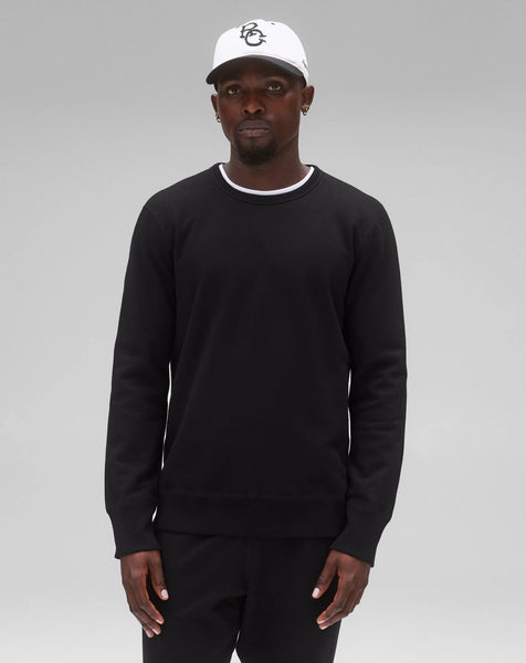 Reigning Champ Midweight Terry Slim Crewneck Men Black