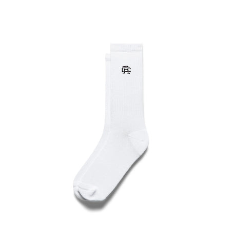 Reigning Champ Classic Crew Sock Men White/Black