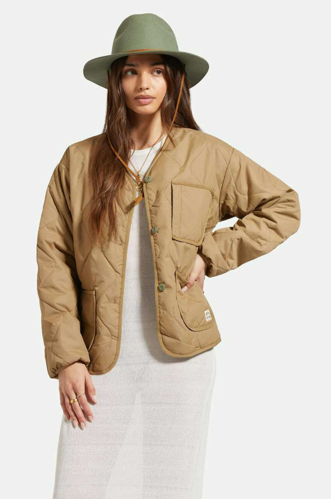 Brixton Delilah Quilted Jacket Women Khaki