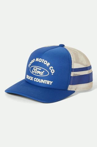 Brixton Ford Built Tough Trucker Hat Ford Blue Wimbledon White