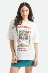 Brixton The Getaway Oversized BF Tee Women Vintage White