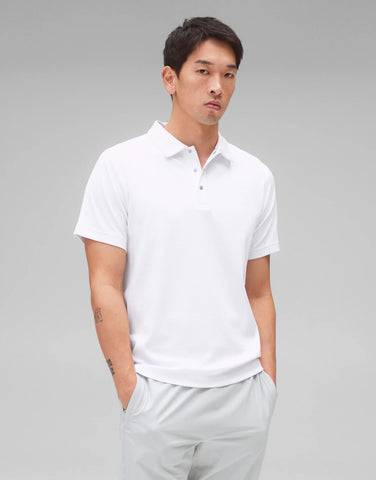 Reigning Champ Solotex Mesh Tiebreak Polo Men White