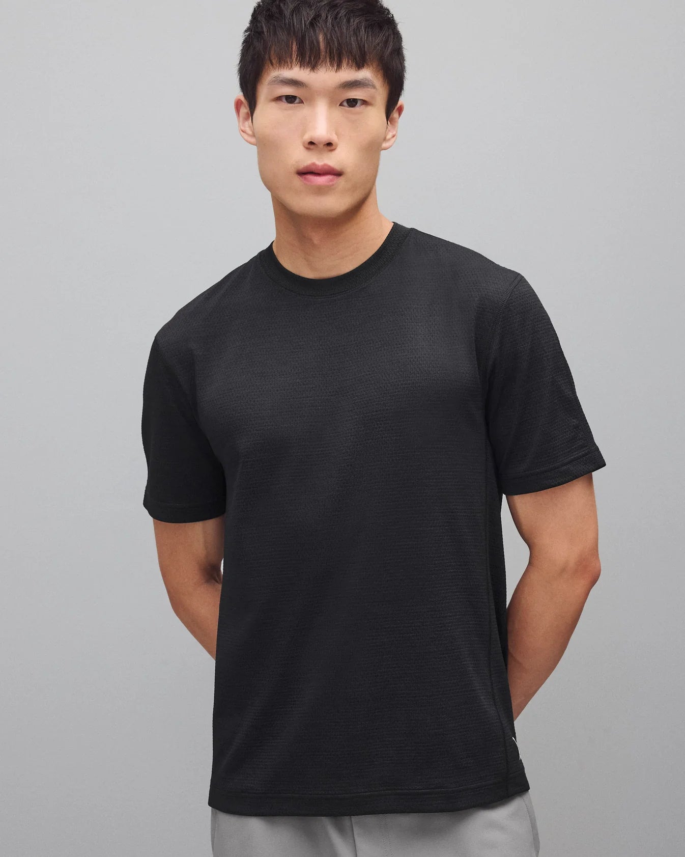Reigning Champ Solotex Mesh Tiebreak Standard T-Shirt Men Heather Black