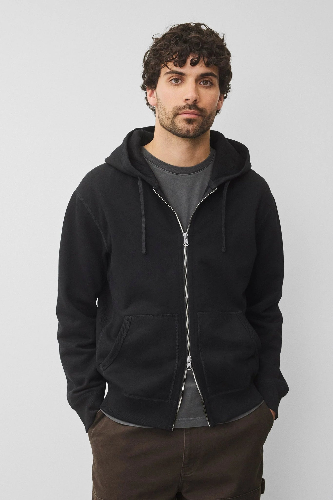 Reigning Champ Midweight Terry Standard Zip Hoodie Men Black