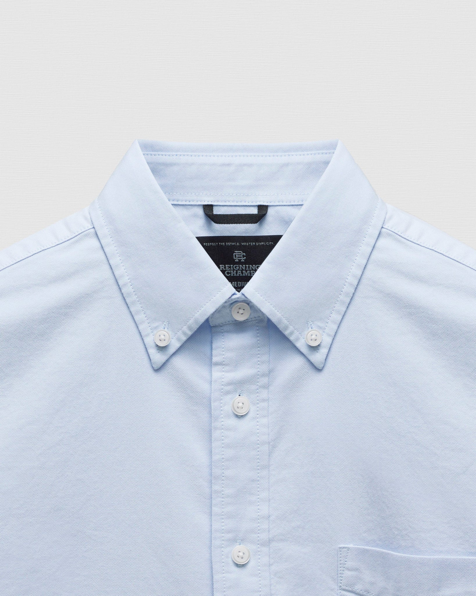 Reigning Champ Cotton Oxford Windsor Standard Shirt Light Blue