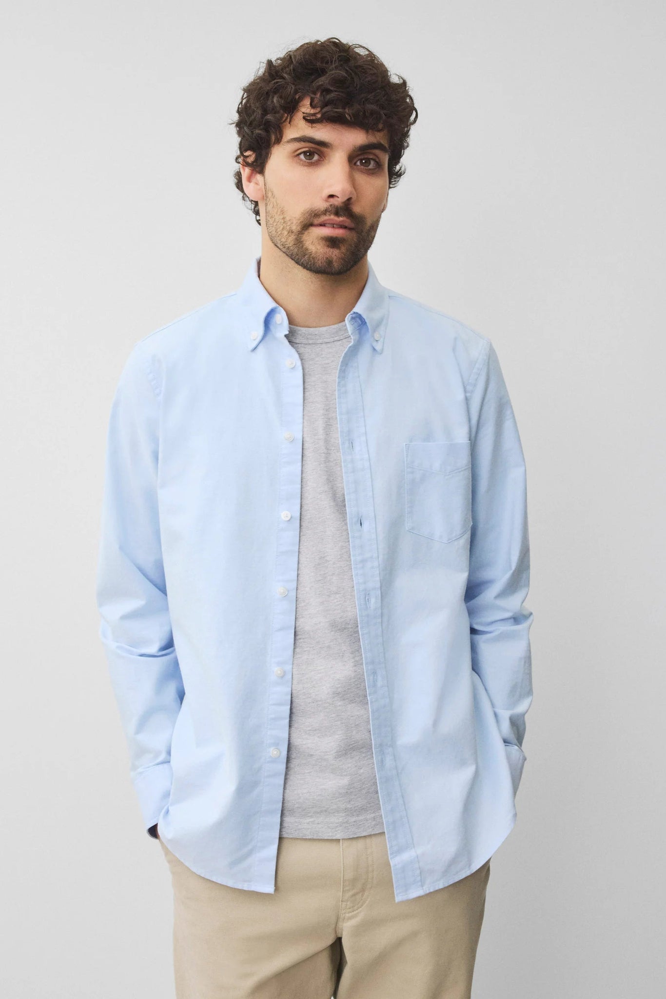 Reigning Champ Cotton Oxford Windsor Standard Shirt Light Blue