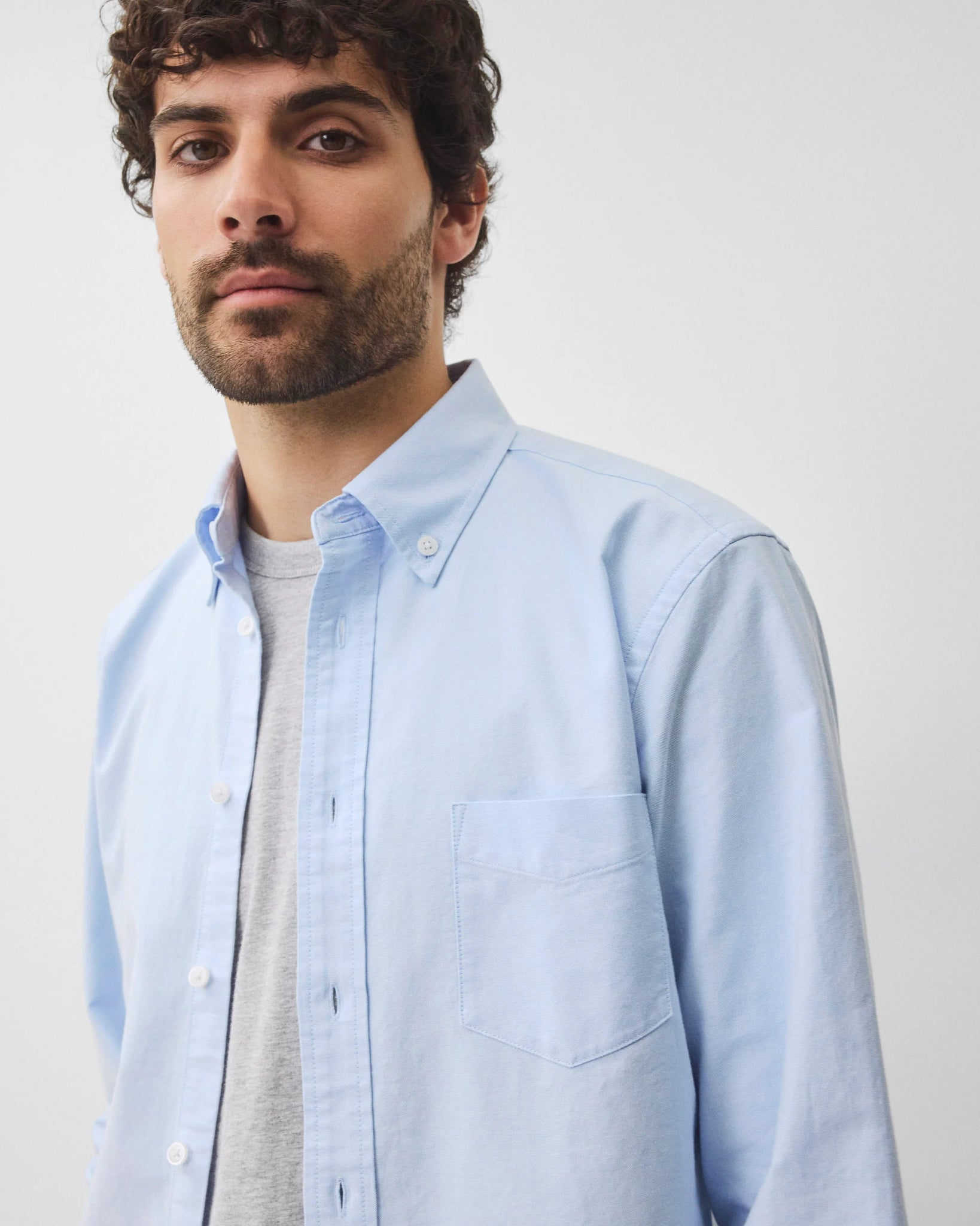 Reigning Champ Cotton Oxford Windsor Standard Shirt Light Blue