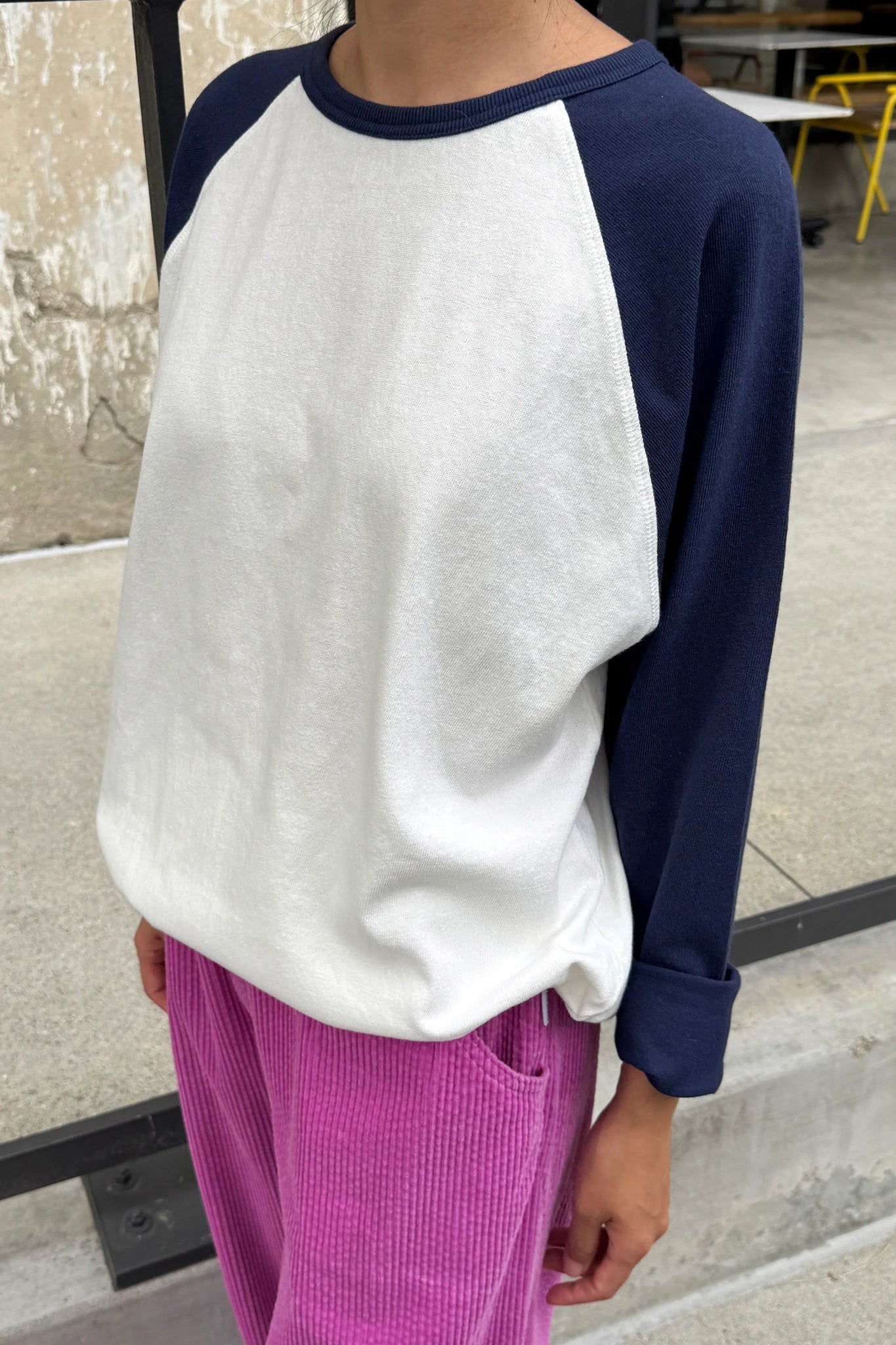 Le Bon Shoppe Heavy Cotton Raglan Women White/Midnight
