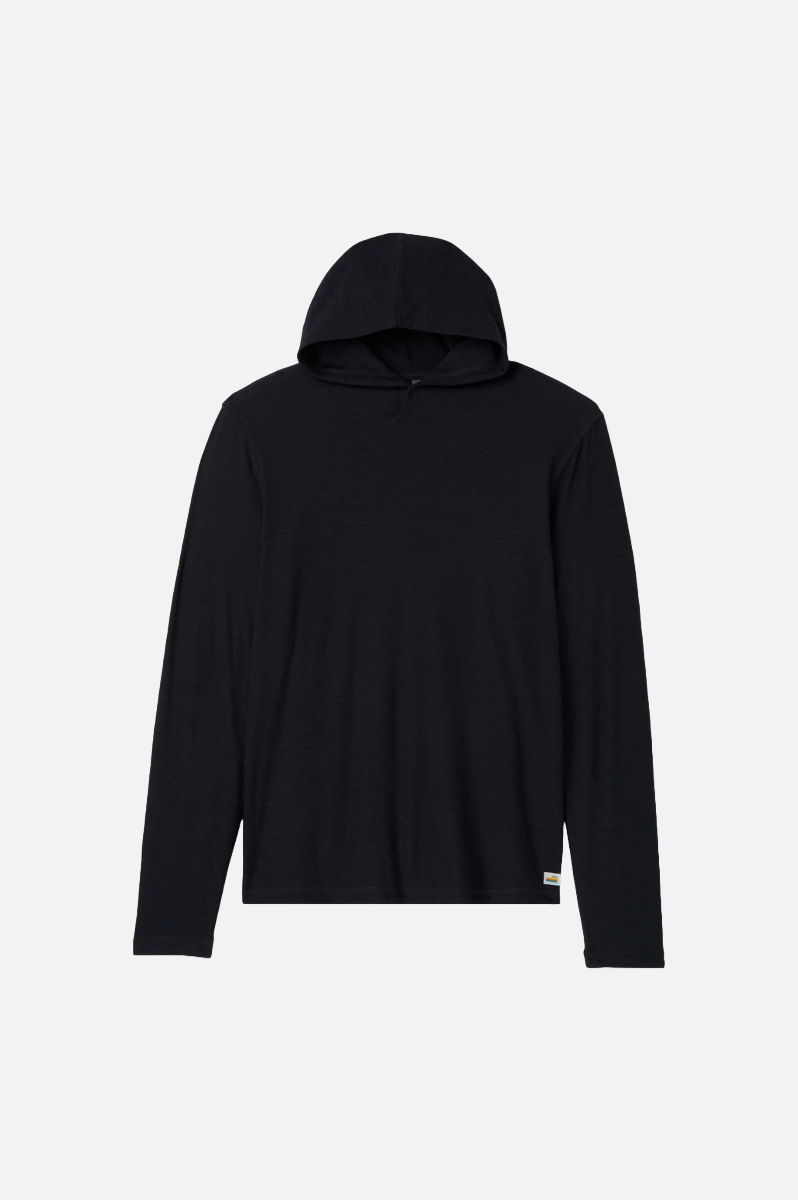 Vuori Strato Tech Hoodie Tee Men Black Heather