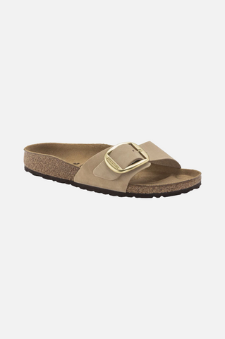 Birkenstock Madrid Big Buckle Nubuck Narrow Fit Women Sandcastle