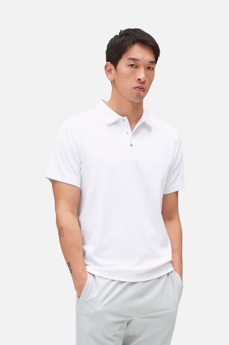 Reigning Champ Solotex Mesh Tiebreak Polo Men White