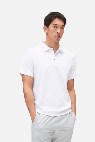 Reigning Champ Solotex Mesh Tiebreak Polo Men White