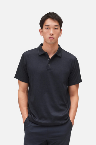 Reigning Champ Solotex Mesh Tiebreak Polo Men Navy