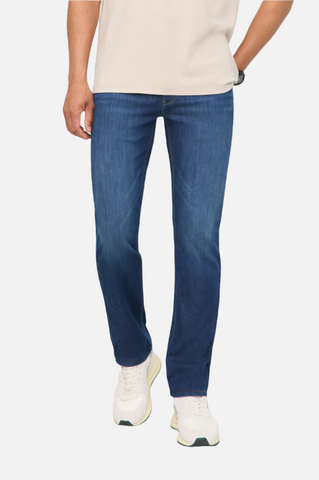Duer Performance Denim Lite Slim Straight Men Worn In Indigo