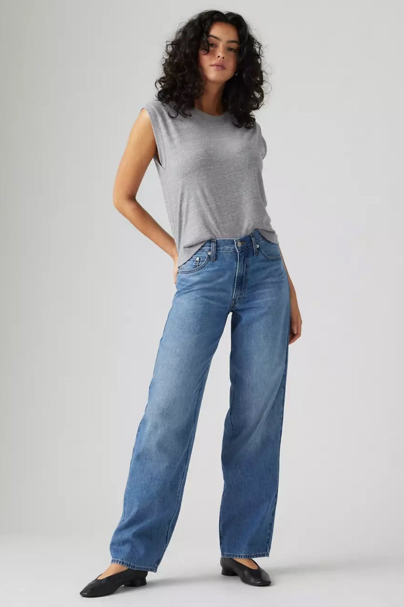 Levi's Baggy Dad Linen + Denim Lightweight Women Heavy Check