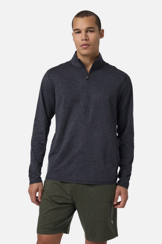 Vuori Ponto Half Zip Mock Neck Men Charcoal Heather