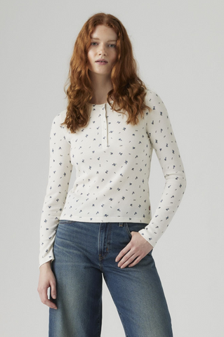 Levi's Dana Henley Women Curie Ditsy Blue Indigo