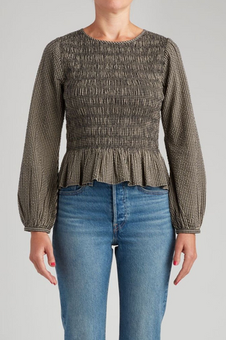 Levi's Fleur Smocked Top Women Heidi Micro Gingham