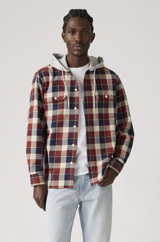 Levi's Hooded Classic Worker Shirt Men Reeve Plaid