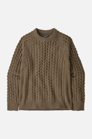 Patagonia Recycled Wool-Blend Cable Knit Sweater Men Marlow Brown