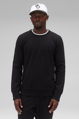 Reigning Champ Midweight Terry Slim Crewneck Men Black