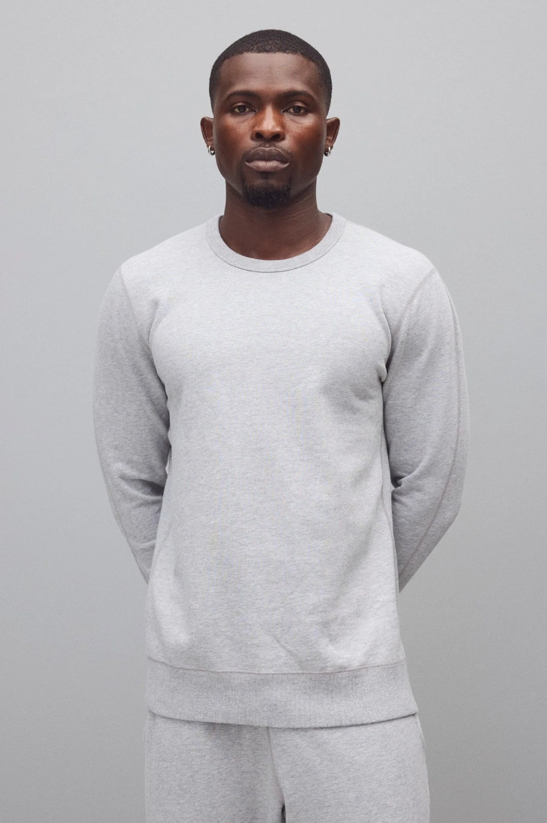 Reigning Champ Midweight Terry Slim Crewneck Men Heather Grey
