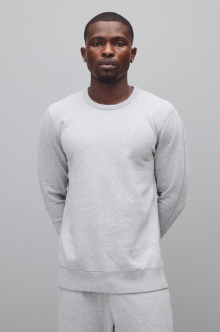Reigning Champ Midweight Terry Slim Crewneck Men Heather Grey