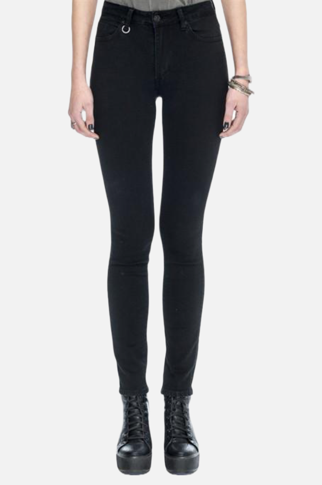 Neuw Vintage Skinny Women Black Raw
