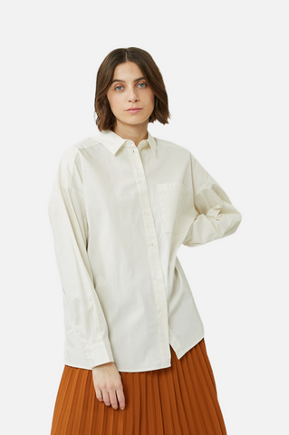 Minimum Luccalis Oversize L/S Shirt Women Broken White