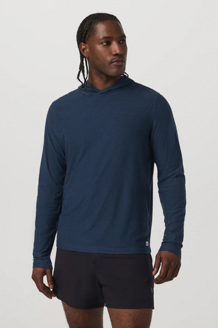 Vuori Strato Tech Hoodie Tee Men Navy Heather