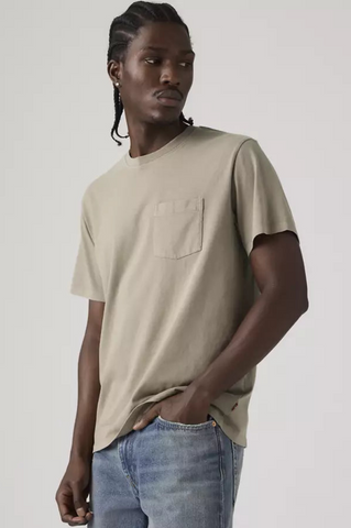 Levi's Essential Pocket Tee Men Garment Dye Vintage Grey