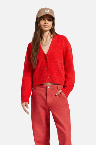 Brixton Town Cardigan Women Mars Red