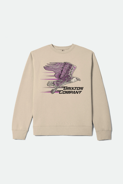 Brixton Free Crew Men Bone