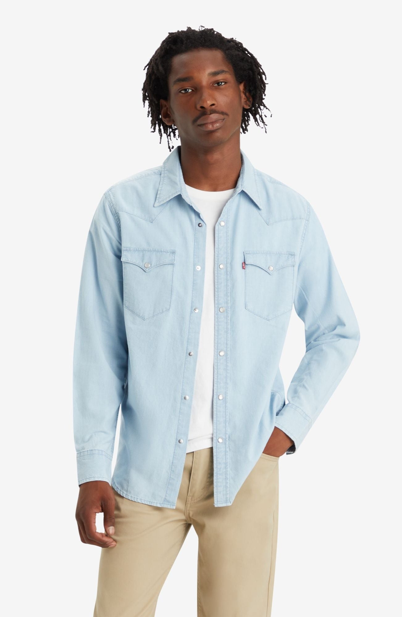 Levi's Classic Western Standard Fit Shirt Men Evergreen Lt Chambray