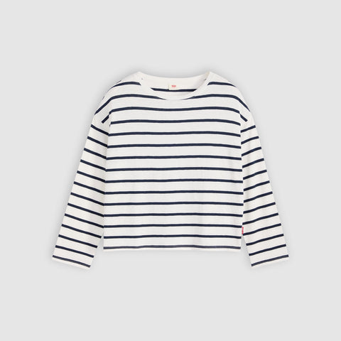 Levi's Julie Slub LS Women Saint Stripe Egret