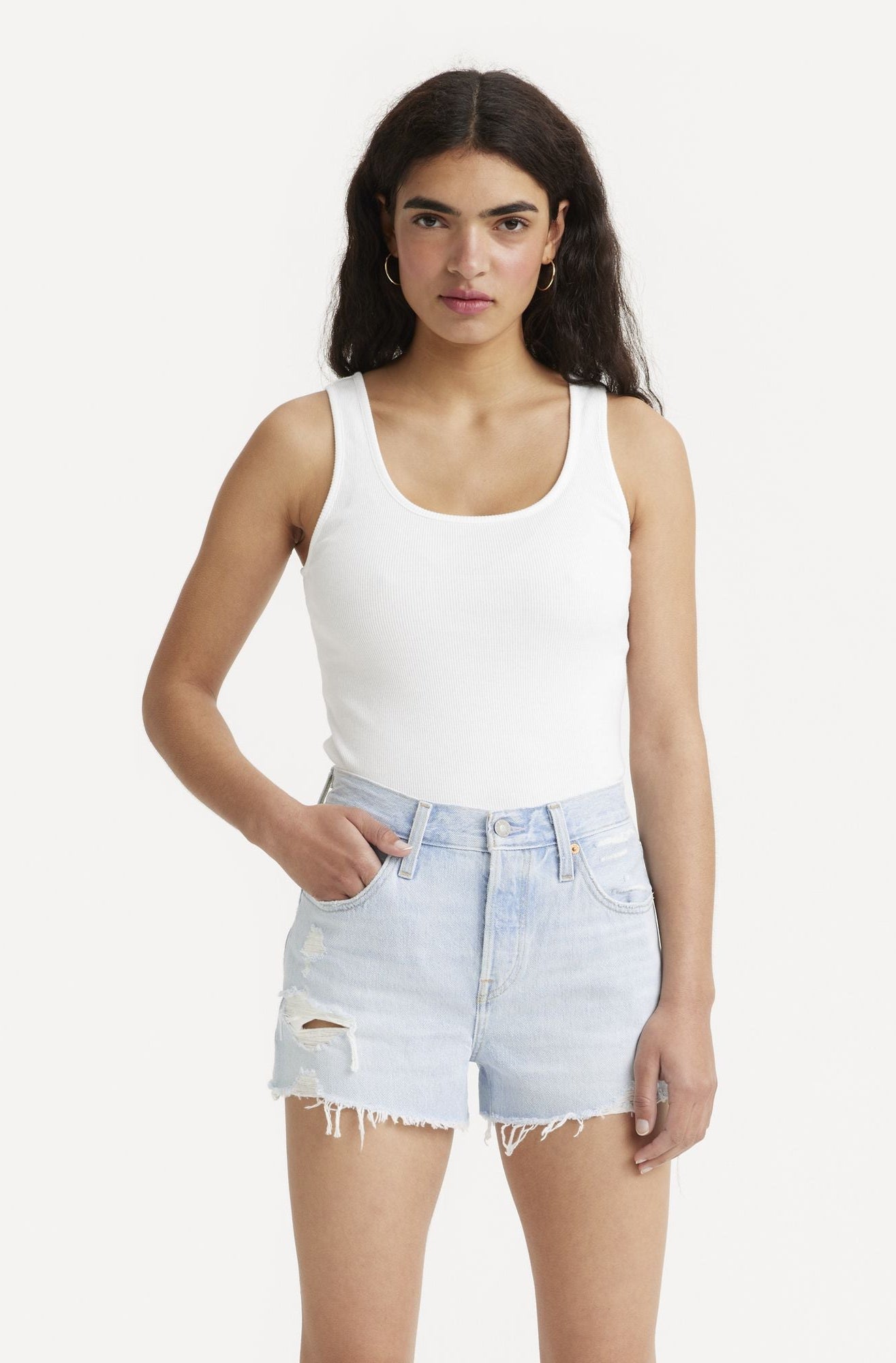 Levi's Essential Rib Tank Women White