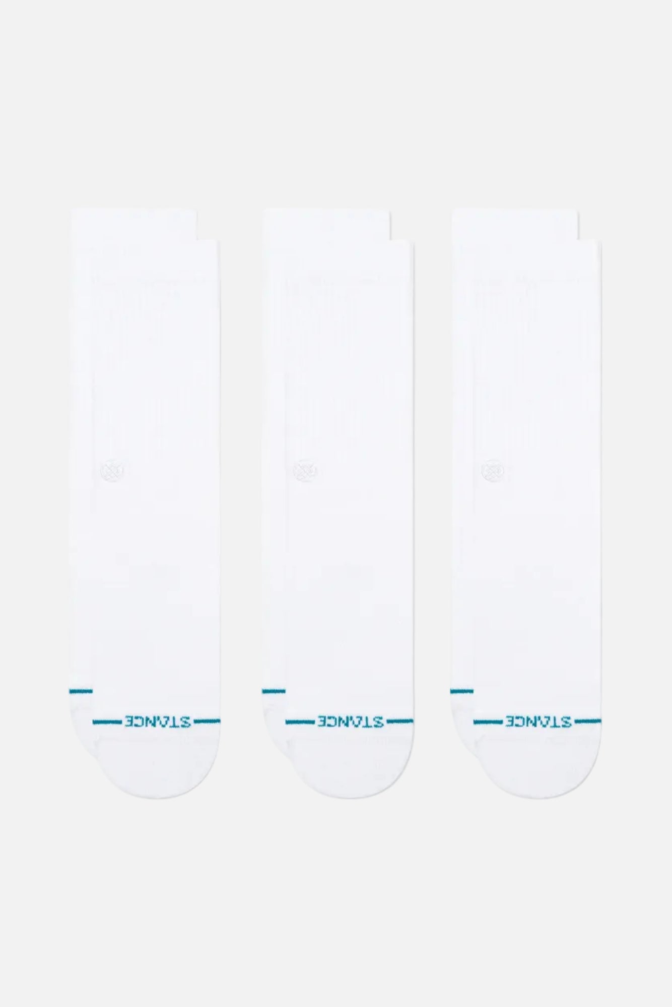 Stance Icon Crew Sock 3 Pack Men White/White