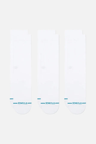 Stance Icon Crew Sock 3 Pack Men White/White