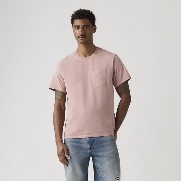 Levi's Essential Pocket Tee Men Garment Dye Woodrose Pink
