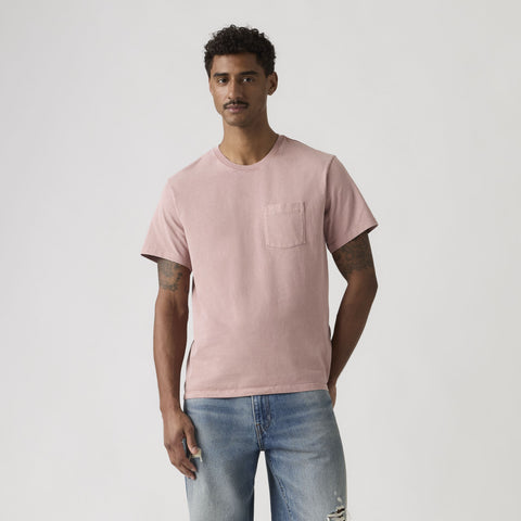 Levi's Essential Pocket Tee Men Garment Dye Woodrose Pink