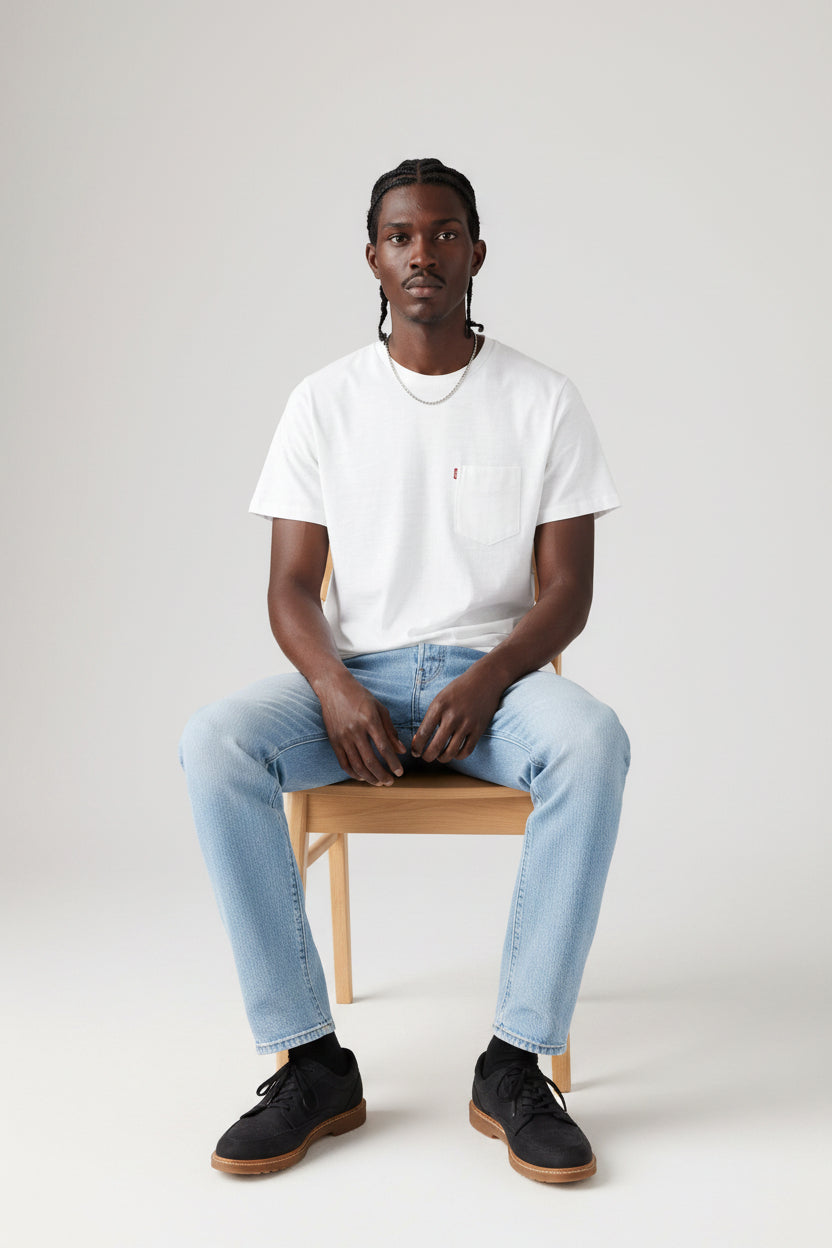 Levi’s SS Classic Pocket Tee Men White Slub