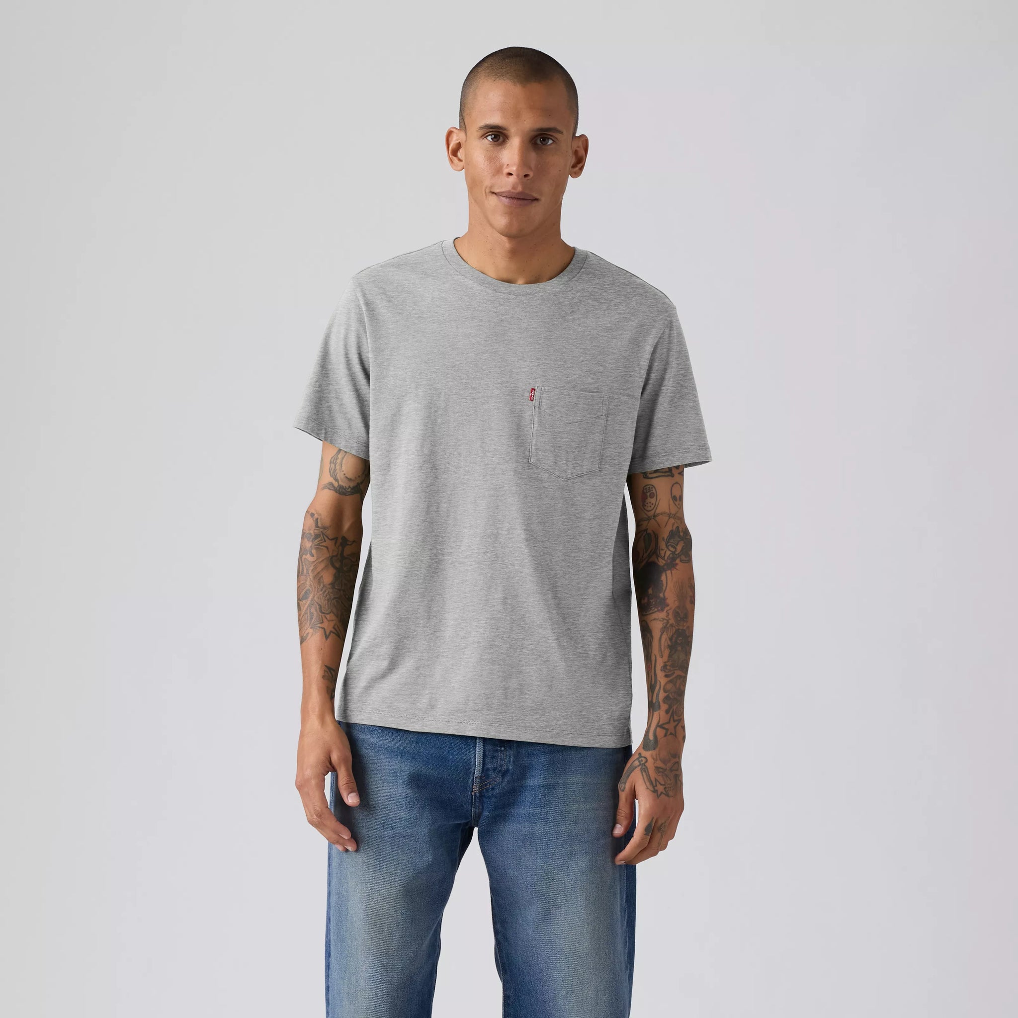Levi’s SS Classic Pocket Tee Men Mid Tone Heather Grey