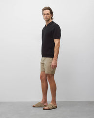Reigning Champ Cotton Linen Victor Polo Men Black
