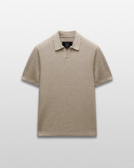 Reigning Champ Cotton Linen Victor Polo Men Heather Oatmeal