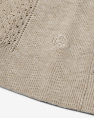 Reigning Champ Cotton Linen Victor Polo Men Heather Oatmeal