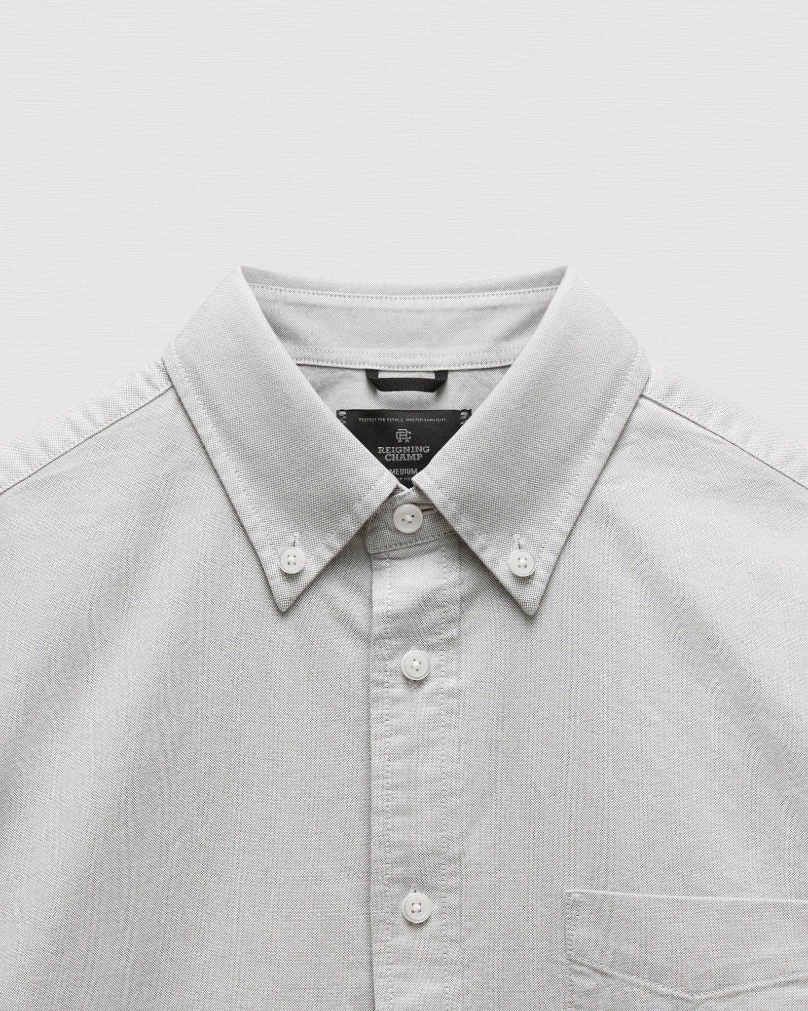 Reigning Champ Cotton Oxford Windsor Standard Shirt Light Grey